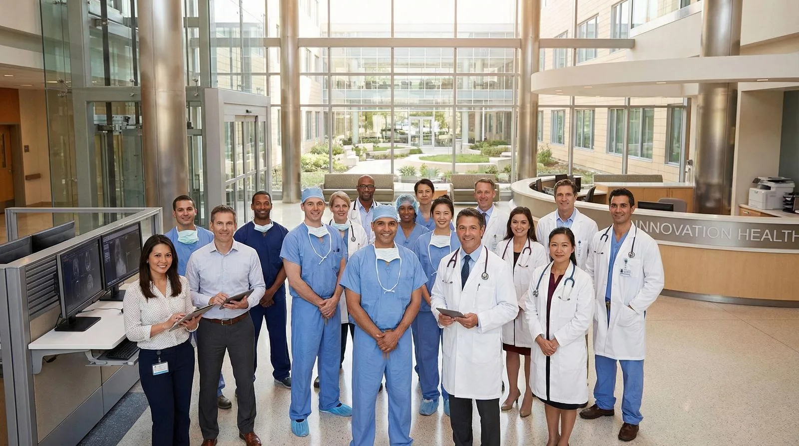 Healthcare professional reviewing medical information